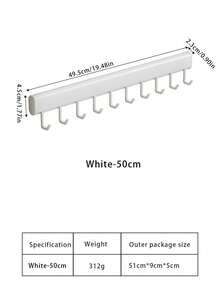 1 قطعة رف، خطاف مطبخ بدون ثقب، رف سهل التركيب، حامل كشط وملعقة، خطاف معطف، للحمام وباب المرحاض، حل تخزين أدوات المطبخ الصغيرة، رف تخزين وتنظيم المطبخ. - متعدد الألوان - مشاهدة 14