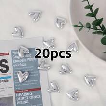 10/15/20 szt. magnesów na lodówkę, zestaw uroczych, dekoracyjnych magnesów w kształcie serca, srebrnych magnesów na lodówkę, odpowiednich do dekoracji domu, kuchni, biura i tablicy, magnesy na lodówkę i kuchnię, prezent dla przyjaciół i rodziny