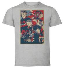 Camiseta unisex - Gris - Persona 5 Personajes Completos - Negro - Ver 1