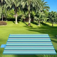 Large Picnic Blanket Outdoor Beach Blankets, - Resistant Foldable Sandproof Blankets Cute Picnic Beach, Camping Grass Lawn Park Mats Brown 2, 80x80 In - 藍色 + 5' x 6'8" - 查看 8