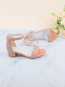 Giày sandal mùa hè màu vàng hồng đơn giản, thoáng khí, nhẹ nhàng cho bé gái, giày cao gót thanh lịch thích hợp cho tiệc tùng, đám cưới, biểu diễn, khiêu vũ, giày công chúa, phù hợp cho bé gái nhỏ và lớn. - Vàng - Xem 7