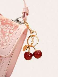 1pc Cherry Pendant, New Arrival Big Cherry Shaped Pendant, Keychain Pendant,Glitter Cherry Charm Keychain With Clip Bag, Sparkling Resin & Metal Accessory Purses And Bags Women,Cute Cherry Bag Pendant,Fashionable Embellishment, Exquisite Decoration Of Your Daily Life,Gifts Women And Girls - Red 2 - View 10