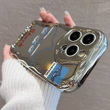 かわいいサメデザイン 電鍍防摔ケース for  17promax,16pro,15plus/14/13/12/11 スマホケース 衝撃吸収 保護カバー アニメ風 サーフィンテーマ 軽量 高品質素材 携帯電話用 ファッションアクセサリー 日常使用に最適 ユ - シルバー - チェックする 3