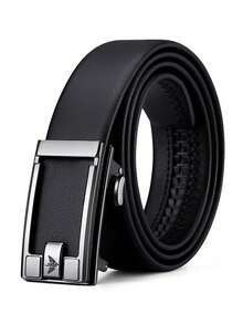 WilliamPOLO Automatic Buckle Faux Needle Buckle Belt For Men, 2025 New Style, Birthday Gift For Boyfriend/Husband - [Non-Adjustable, Please Check Size] - Gun Color- - View 11