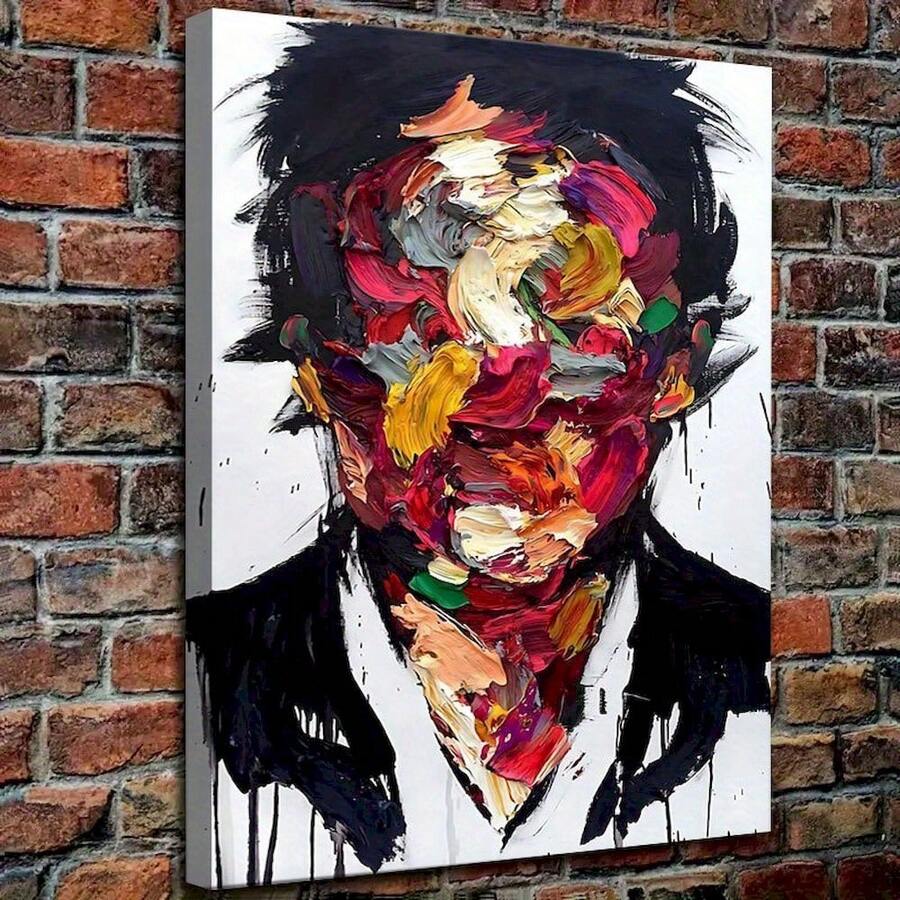 1 Abstract Color Canvas Art Print - Large Size, Frameless Modern Wall Decor For Living Room & Bedroom, Vibrant Abstract Design With Wooden Frame, Canvas Wall Art - Multicolor - View 1