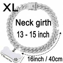 1 pièce Collier à chaîne pour chien, 1,3 cm de large, style hip-hop avec étiquette, accessoire de collier pour animaux de compagnie, cadeau pour chiens petits/moyens/grands, cadeau d'anniversaire pour animaux de compagnie - Multicolore - Voir 14