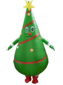 1pc Dult Inflatable Christmas Costumes Set - Tree & Santa Styles, Fancy Dress ,Quick Inflation Funny Cosplay, Parent-Child Comic-Con Props & Holiday Gift - Red - View 7