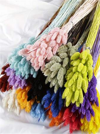 50/100 st torkade blommor av ädelstensgräs, blandade färger, för heminredning, vasdekoration, gör-det-själv-buketter, tårtdekoration