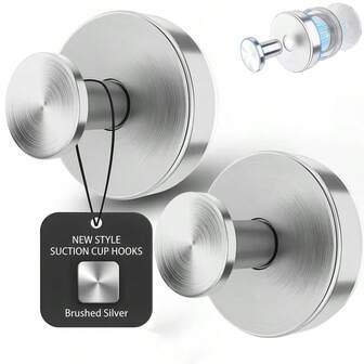 強力吸盤式 ステンレス鋼304フック、バスルームとキッチンに適しています。真空テクノロジーを使用し、壁掛けに最適。最大6.8kgまで耐荷重。ガラス、鏡、タイルなどの滑らかな表面に適しています。防水・防錆で、バスボール、バスローブ、コートの収納に最適です。
