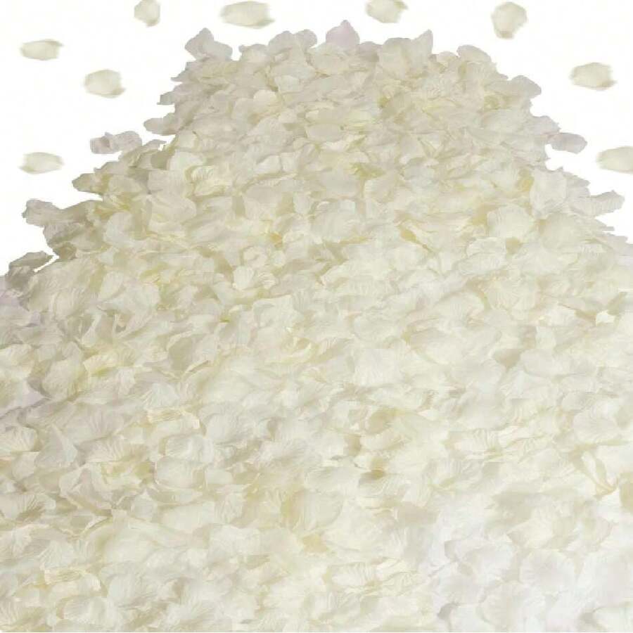 1500PCS Rose Petals For Romantic Night For Her Set Wedding Party Dration Marriage Proposals Dr Flowers Petals Fake Rose Artificial Silk Rose Petals(Ivory White),34708338 - trắng - Xem 1