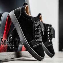 男士运动鞋，纯黑色低帮休闲鞋，经典黑色超细纤维皮革圆头轻便防滑透气软底，适合休闲、运动、跑步、舞台表演、派对等各种场合，四季皆宜。 - 黑色 - 查看 2