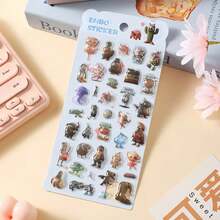 ملصقات 3D كرتونية، ملصقات حيوانات كرتونية لاصقة ذاتيًا، مناسبة لتزيين الكتب والقرطاسية، ويمكن استخدامها أيضًا لمشاريع DIY، ولوازم المكتب، ولوازم المدرسة، والاستعداد للعودة إلى المدرسة وملصقات أشغال يدوية أخرى.