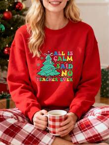 Women Plus Size Sports Sweatshirts - Red - View 1