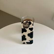 Retro Beige Cow Print Phone Case Compatible With Apple 17 Pro Max/ 16 Pro Max/15 Pro Max/14 Pro/13, Cute/Fashionable/Women's/Creative Design Phone Case, Autumn/Winter - Black and White - View 10