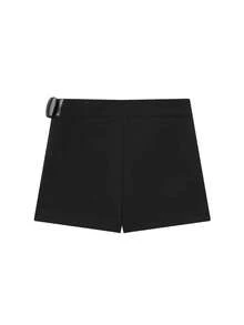 DEEKA Women's Fashionable Pleated Waist Band Pants, Casual & Versatile, Spring/Summer - Black - View 2