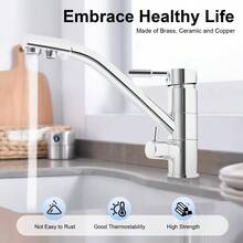 GDAE10 Rubinetto da cucina a 3 vie rubinetto da cucina girevole a 360° miscelatore 3 in 1 per filtro 'acqua rubinetto per lavabo rubinetto in ottone rubinetto per lavello rubinetto per acqua potabile 2  cromato - Silber - Übersicht 7