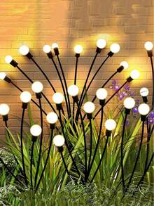 1pc Solar Firefly Lamp, Newly Upgraded Swinging Solar Lamp, Swinging With The Wind, Outdoor Solar Lamp, Courtyard Decoration, Small Path, High Flexible Wire And Sturdy Lamp Holder, Suitable For Garden, Courtyard, Lawn Decoration, Solar Energy 6-8-10 LED Outdoor Garden Lamp