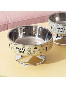 1个不锈钢加高宠物碗，防滑且颈部友好，大容量宠物喂食器 - 500ml - 查看 4