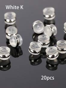10/20/50pcs Silicone Earring Backs/Stoppers, Suitable For Earrings/Dangle Earrings, Locking Safety Earring Backs, Securely Hold Heavy Earrings, Non-Irritating & Hypoallergenic Soft Transparent Earring Backs - Silver - View 9