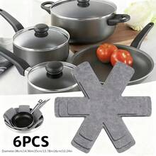 12pcs Pot Protector Pads: 3 Sizes, Perfectly Stackable For Pots, Pans, Bowls, Skillets, Glassware, Bakeware, Cookware - PS Material, No Power Required - Multicolor - View 16