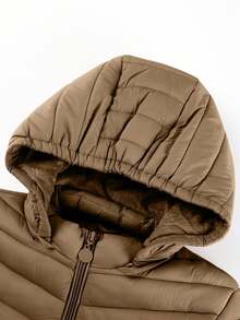 Risissida 女士秋季极简主义连帽斗篷外套 - 无拉链设计，实用口袋 - 米灰色 - 查看 8