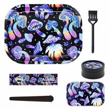 特大号吸烟套装礼盒。送礼佳品。包含金属托盘、双层塑料研磨器、卷烟纸、金属烟盒和收纳管，慢燃型，适合居家或聚会使用，吸烟配件，生日礼物，情人节礼物。 - 彩色 - 查看 12