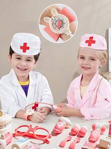 14pcs Children Doctor Role Play Toy Set, Simulation Accessories, Interactive Gift For 3-6 Years Old Boys And Girls - 小醫生玩具醫療箱套裝 - 查看 4