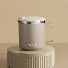 1Pc 304 Stainless Steel Coffee Mug With Lid & Handle, Double-Layer Insulated Water Cup, Portable Large Capacity Double Wall Drinking Cup, Tumbler Cup, Reusable Cold And Heat-Resistant Tea, Milk, Coffee Cup, Durable Drinkware, Suitable For Student And Adult Use In School, Office, Outdoor Camping, Picnic, Travel