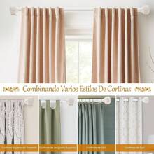 Barras de cortina blancas para ventanas de 46 a 114CM, barras de cortina ajustables de alta resistencia de 2.54CM de dimetro, 122CM de longitud mxima con remates decorativos dentados - Vintage blanco + 46 a 114 CM - Ver 7