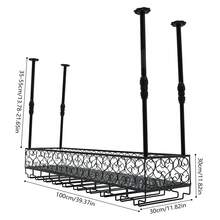 YUNRUX Ceiling-Mounted Wine Rack, Wine Organizer With Glass Holders, Hanging Wine Rack - Black - View 2