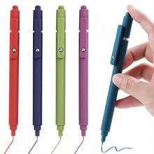 1pc/5pcs Random Color Muted Tone Low Center Of Gravity Push-Button Neutral Pen, Retro High-Aesthetic 0.5mm Black Pen For Students & Writing - Multicolor - View 5