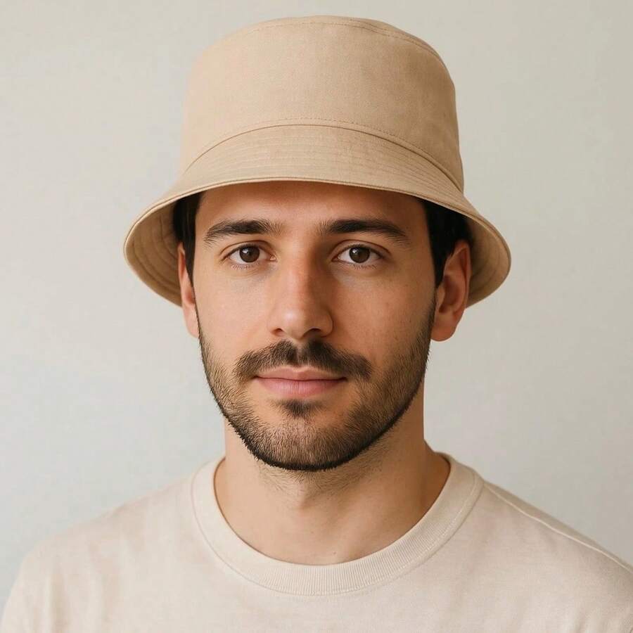 Bucket Hat, Unisex Fisherman's Hat | With Lining And UV Sun Protection | Beachwear, Camping And Leisure - Màu be - Xem 1