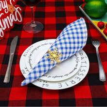 5 Pcs Christmas Metal Christmas Tree Snow Napkin Buckle, Hotel Table Napkin Ring - Multicolor - View 6