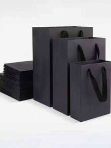 10 túi quà bằng giấy Kraft có quai xách, 4 kích cỡ - màu đen - Xem 13