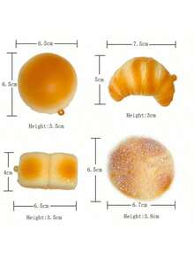 1pc Slow Rebound Soft Squishy Stress Relief Toy, Realistic Bread Design Creative Toy - Multicolor - View 9