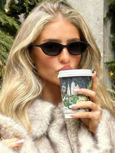 1pc Oval Shaped Small Frame Fashion Glasses, Retro, Personalized, Versatile, Casual And Elegant Women's Glasses Suitable For Daily Wear, Back To School Wear, Vacation Travel, College Style, Summer Beach Accessories, Women's Accessories