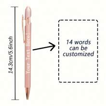 2pcs Customizable Engraved Logo/Name Multi-Function Classic Stylus Ballpoint Pen Set, Retractable, Comes With Elegant Gift Box, Black Ink Pen With Metal Accents, Suitable For Engagement, Wedding, Bridal Shower, Christmas, Valentine's Day Gifts For Her, Office Supplies, Support Company Customization [Custom Text] - Sets - View 9