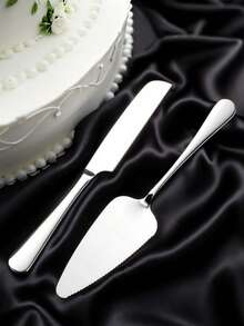 1pc/2pcs Stainless Steel Cake Spatula, Cake Knife, Dessert Knife, Bread Knife, Wedding Birthday Cake Serving Knife, Pizza Peel - Silver - View 9