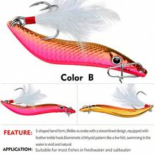 2.6 Inch/15g S-Shape Leech Fishing Lure - Long Distance Cast Metal Sequin Curly Tail Bass Spoon Lure With Blood Groove Hook - High Quality Fishing Lure For Anglers