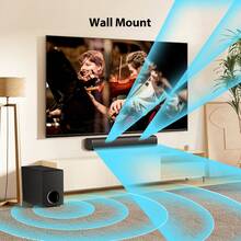 Sound Bar For Smart TV With Subwoofer, Wireless SoundBar For Smart TV, Mini Soundbars With ARC/Optical/AUX/Wireless Connect, Surround Sound System For TV/PC/Gaming/Projectors - US A Type Plug(110-127V) - View 5