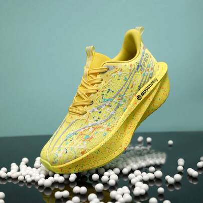 Men's Marathon Carbon Plate Technology Running Shoes, Lightweight Shock-Absorbing Marathon Sports Shoes, Carbon Fiber Fitness Running Shoes, Fashion Durable Sports Casual Running Shoes, Soft Sole Classic Gradient Color Sports Shoes, Comfortable Walking Shoes