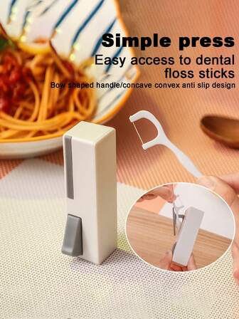 Boîte de rangement pour fil dentaire, fil dentaire jetable, portable et compact, facile à prélever, haute résistance à la traction, cure-dents en forme d'nœud ultra-fin, nettoyage et soins interdentaires, tige dentaire plate, poignée antidérapante, articles de ménage ou d'extérieur, nettoyage plus approfondi, choix raffiné à utiliser après les repas