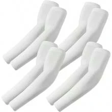 Arm Sleeves Cooling UV Sun Protection Sports Compression For Men/Women - 4 雙 - 4 隻白色 - 查看 1