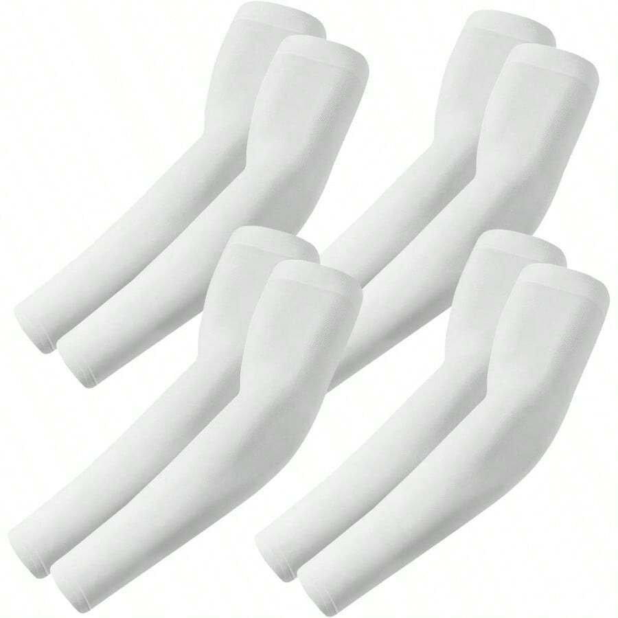 Arm Sleeves Cooling UV Sun Protection Sports Compression For Men/Women - 4 雙 - 4 隻白色 - 查看 1