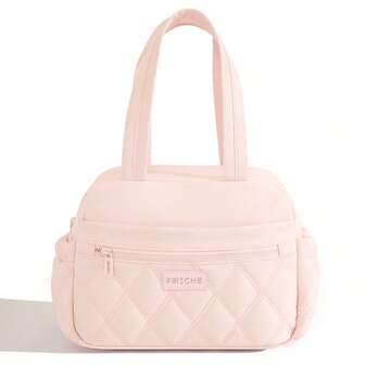 Non-Food Contact Insulated Picnic Basket Tote Bag, Diamond Quilted Pattern Insulated Lunch Bag With Zipper, Suitable For Outdoor Beach Camping, Large Capacity Food Carry Tote Lunch Box Cooler Bag Waterproof For Women For Men For Picnic For School Gifts For Women Back To School