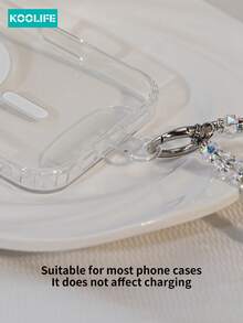 Koolife 1pc Transparent Crystal Colorful Beaded Pendant Phone Strap, Dopamine Color Scheme, Rainbow Chain, Keychain, Suitable For Phone/Wrist/Earphone Pendant Gifts, Phone Strap, Bag Keychain, Anti-Lost Rope, Suitable For Gifting To Mother, Family, Friends, Birthday, Holiday Phone Charm Accessory Compatible With Android And Most Smartphone,Gifts For Mother, Family, Friends, Birthday, Holiday Phone Chain - Gradient Crystal - View 8