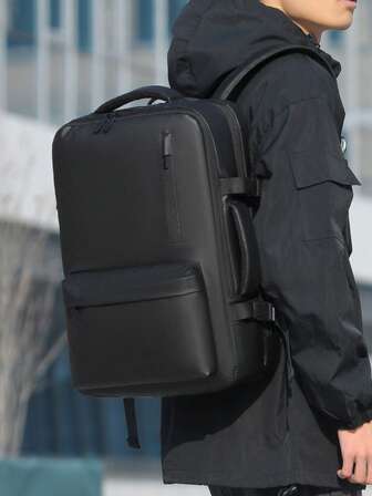 Unisex Large Capacity Expandable Travel Backpack, Outdoor Student Bag, Laptop Backpack, Multifunctional Weekender Bag, Multi-Pocket, Scratch-Resistant Durable Water-Resistant Fabric, Casual Business Men's Bag, Vintage Style, Suitable For Travel, Business Trip, Shopping, Commuting, School, Beach, Gift For Friends, Family, Boyfriend