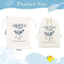 DCEELGON 10 Pack The Bach Club  Bags For Bachelorette Birthday Party Favors Gifts 5" X 7" Drawstring Recovery Kit Goodie Pouch Girls Trip Emergency Plies Navy Blue - TheBachClubNavyBlue - Xem 2