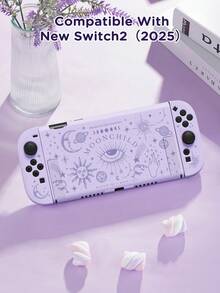 Ayotu 1pc Celestial Pattern Compatible With Switch2/Switch NS/Switch OLED Console Protective Case, New Generation TPU Soft Shell, Universal Gamepad Protective Cover, Switch Controller Protective Cover, Switch Gaming Accessories, Anti-Fall, Anti-Slip, Anti-Scratch, Fashionable, Suitable For Autumn Romantic, Back To School, Valentine's Day, Christmas, Halloween Gifts - Multicolor - View 13