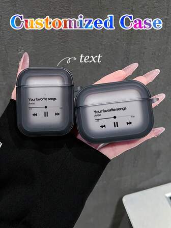 1 st anpassningsbar musikspelare, anpassa dina favoritmusiktitlar och artister, transparent matt hörlursskyddsfodral, stötsäker, kompatibel med 2/3/4, Pro/Pro 2, minimalistisk premium för daglig användning